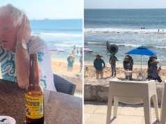 Gringo se molesta por banda sinaloense en la playa Gringo se molesta por banda sinaloense en la playa
